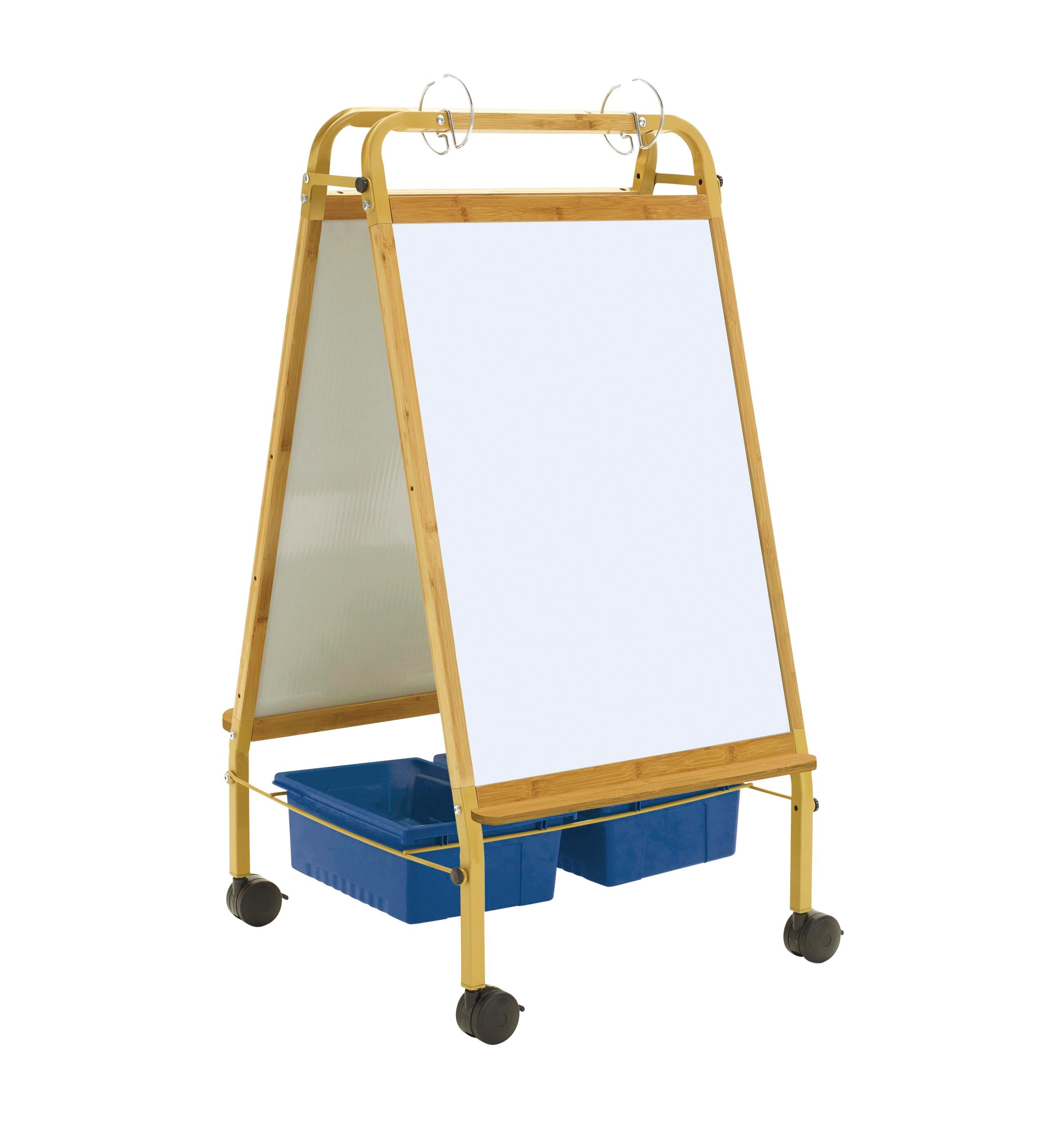 Childcraft Bamboo Early Learning Station with Blue Tubs, 30 x 26 x 51 Inches 2136190